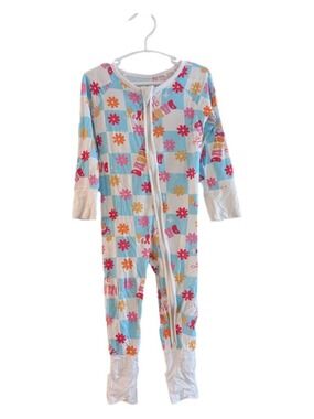 Bamboo‎ Daddy's Girl Flower Checked 70s Romper Sleeper Fathers Day Outfit 18m